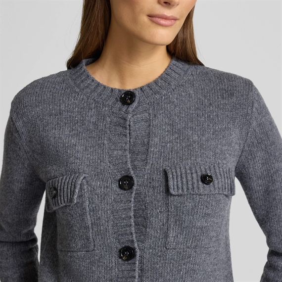 Weekend Max Mara Olbia Cardigan, Dark Grey Melange